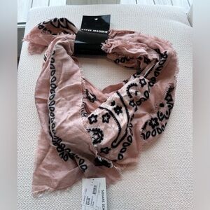 Steve Madden Pink and Black Floral Scarf